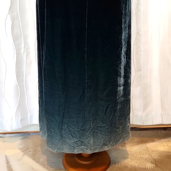 Emanuel Ungaro Velvet & Satin Ombre Green Dress - Picture 5 of 6